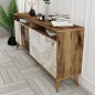 Preview: BUFFET MELAMINE WALNUT COLOR WITH MARBLE 180x35x78cm - Kopie