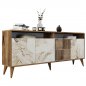 Preview: BUFFET MELAMINE WALNUT COLOR WITH MARBLE 180x35x78cm - Kopie