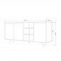 Preview: BUFFETS AUS NUSSBAUM UND WEISSEM MELAMIN 140x40x86cm