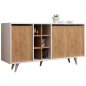 Preview: BUFFETS AUS NUSSBAUM UND WEISSEM MELAMIN 140x40x86cm