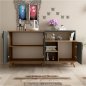 Preview: SIDEBOARDS AUS MELAMIN IN WALNUSS UND 3 TÜREN IN ANTHRAZIT 143x42,3x78,6cm