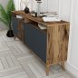 Preview: SIDEBOARDS AUS MELAMIN AUS NUSSBAUM MIT TÜREN IN CHARCOAL 180x35x78.6cm