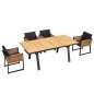 Preview: Outdoor Ess-Set 7-teilig "New York" aus anthrazit Aluminium und Teakholz