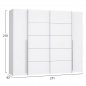 Preview: Kleiderschrank 4 Türen (2 Schiebe-2 feste Türen) Lois WW2369.04 Weiß 271x62x210cm
