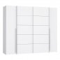 Preview: Kleiderschrank 4 Türen (2 Schiebe-2 feste Türen) Lois WW2369.04 Weiß 271x62x210cm