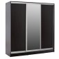 Preview: ADLER SCHIEBESCHRANK AUS MELAMIN WENGE MIT 3-FLÜGELIGEM SPIEGEL WW2461.02 183x60x220 cm