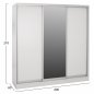 Preview: "ADLER" SCHIEBESCHRANK AUS MELAMIN WEIß MIT SPIEGEL WW2435.03 200X60X210