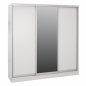 Preview: "ADLER" SCHIEBESCHRANK AUS MELAMIN WEIß MIT SPIEGEL WW2435.03 200X60X210