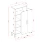 Preview: SCHRANK MIT MELAMINREGAL JARED WEISS WALNUSS 90x30x132H cm.