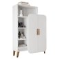 Preview: SCHRANK MIT MELAMINREGAL JARED WEISS WALNUSS 90x30x132H cm.
