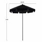 Preview: PARASOL "DARWIN" 2.35M IN GRAY WITH BLACK ACRYLIC CLOTH