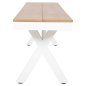 Preview: ALUMINIUMBANK WEISS MIT POLYWOOD-SITZ IN NATURHOLZFARBE 150x36x45Hcm
