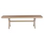 Preview: ALUMINIUMBANK CHAMPAGNERFARBE – POLYWOOD-SITZ IN NATÜRLICHER HOLZFARBE 150x36x45Hcm