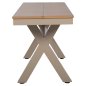 Preview: ALUMINIUMBANK CHAMPAGNERFARBE – POLYWOOD-SITZ IN NATÜRLICHER HOLZFARBE 150x36x45Hcm