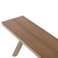 Preview: ALUMINIUMBANK CHAMPAGNERFARBE – POLYWOOD-SITZ IN NATÜRLICHER HOLZFARBE 150x36x45Hcm