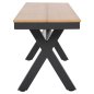 Preview: ALUMINIUMBANK ANTHRAZIT- POLYWOOD-SITZ IN NATURHOLZFARBE 220x36x44,5Hcm