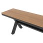Preview: ALUMINIUMBANK ANTHRAZIT- POLYWOOD-SITZ IN NATURHOLZFARBE 220x36x44,5Hcm