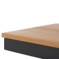 Preview: ALUMINIUMBANK ANTHRAZIT- POLYWOOD-SITZ IN NATURHOLZFARBE 220x36x44,5Hcm