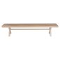 Preview: ALUMINIUMBANK CHAMPAGNERFARBE – POLYWOOD-SITZ IN NATÜRLICHER HOLZFARBE 220x36x44,5Hcm