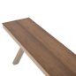 Preview: ALUMINIUMBANK CHAMPAGNERFARBE – POLYWOOD-SITZ IN NATÜRLICHER HOLZFARBE 220x36x44,5Hcm