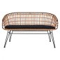 Preview: Gartenbank ,,Allegra“ mit Kissen in Schwarz-Beige