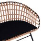Preview: Gartenbank ,,Allegra“ mit Kissen in Schwarz-Beige