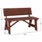 Preview: Holzbank "ABBEY" aus Tanne im Nussbaum-Farbton 118x56x79 cm