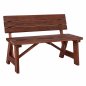 Preview: Holzbank "ABBEY" aus Tanne im Nussbaum-Farbton 118x56x79 cm