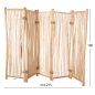 Preview: BILDSCHIRM MIT 5 BLÄTTERN ZENDOR TEAK-ZWEIGE IN NATURAL 216-275x180cm