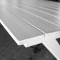 Preview: Gartenbank-Set in weiß aus Aluminium Tisch: W200xD87xH75cm Bank: W200xD29xH45cm