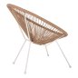 Preview: SESSEL ACAPULCO NEST-TYP WEISSES METALL & RATTAN NATUR 70x73x79 cm