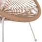 Preview: SESSEL ACAPULCO NEST-TYP WEISSES METALL & RATTAN NATUR 70x73x79 cm
