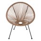 Preview: ACAPULCO SESSEL T. FOLIA SCHWARZES METALL MIT GEDREHTEM GEWEBE 70x73x79 cm