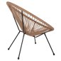 Preview: ACAPULCO SESSEL T. FOLIA SCHWARZES METALL MIT GEDREHTEM GEWEBE 70x73x79 cm