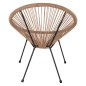 Preview: ACAPULCO SESSEL T. FOLIA SCHWARZES METALL MIT GEDREHTEM GEWEBE 70x73x79 cm