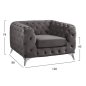 Preview: Sessel ALBERT mit Samt | In Grau