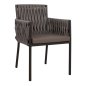 Preview: Outdoor-Sessel aus Aluminium und Korbgeflecht in Anthrazit