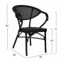 Preview: Aluminium Sessel "Delphi" im Bambus Look in schwarz mit Textilene 59x60x82 cm