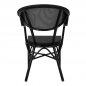 Preview: Aluminium Sessel "Delphi" im Bambus Look in schwarz mit Textilene 59x60x82 cm