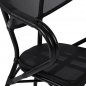 Preview: Aluminium Sessel "Delphi" im Bambus Look in schwarz mit Textilene 59x60x82 cm