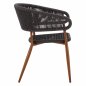 Preview: Aluminium armchair in bamboo look with gray rope 56x60x78 cm