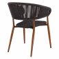 Preview: Aluminium armchair in bamboo look with gray rope 56x60x78 cm