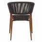 Preview: Aluminium armchair in bamboo look with gray rope 56x60x78 cm