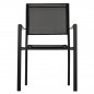 Preview: ARMCHAIR ALUMINUM FEDAN BLACK WITH BLACK TEXTLINE FABRIC 55.5x67.5x86cm
