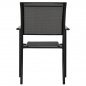 Preview: ARMCHAIR ALUMINUM FEDAN BLACK WITH BLACK TEXTLINE FABRIC 55.5x67.5x86cm