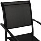 Preview: ARMCHAIR ALUMINUM FEDAN BLACK WITH BLACK TEXTLINE FABRIC 55.5x67.5x86cm