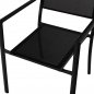 Preview: ARMCHAIR ALUMINUM FEDAN BLACK WITH BLACK TEXTLINE FABRIC 55.5x67.5x86cm