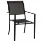 Preview: ARMCHAIR ALUMINUM FEDAN BLACK WITH BLACK TEXTLINE FABRIC 55.5x67.5x86cm