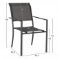 Preview: ALUMINIUM-SESSEL "FEDAN" GRAU MIT TEXTLINIE GRAU 55,5X67,5X86 cm