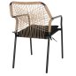 Preview: SESSEL AUS SCHWARZEM ALUMINIUM MIT BEIGEM GEWEBE UND KISSEN 53.5x58x84.5